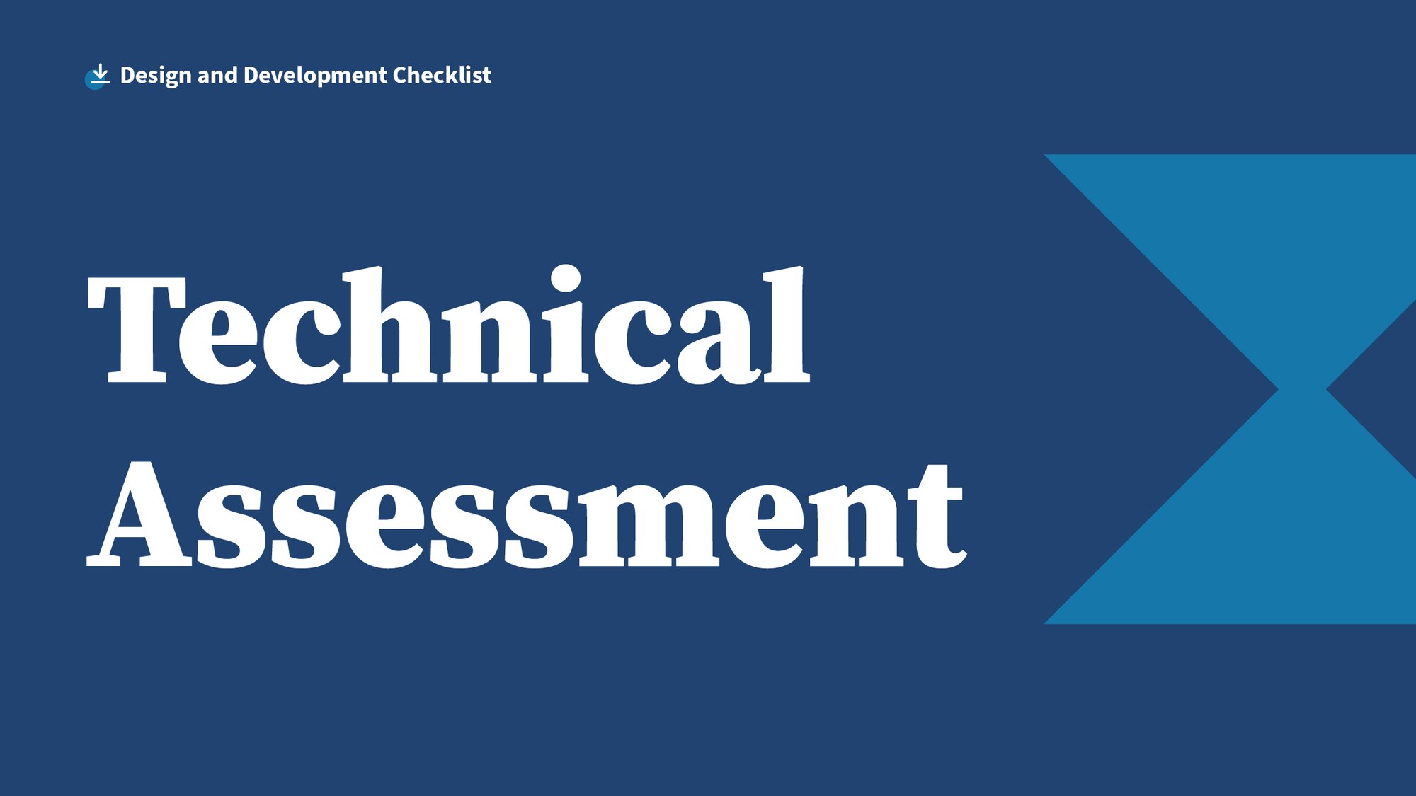 Cover of the Technical Assessment Checklist from OXD in shades of blue